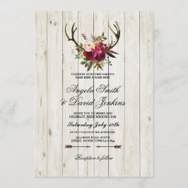 Veado floral dos Antlers rústicos dos convites do