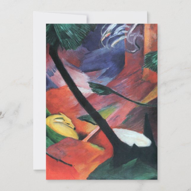 Veado na Floresta II por Franz Marc; Reh im Walde (Frente)