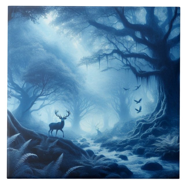 Veado na Floresta Negra de Azul (Frente)
