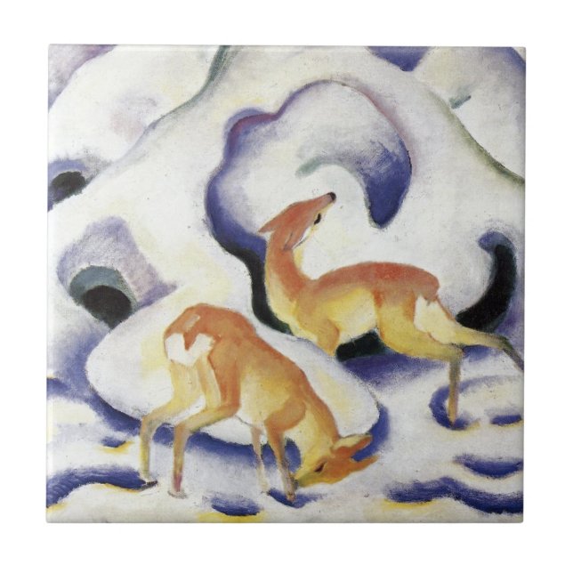 Veado na neve (animais no inverno) (Frente)