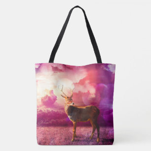 Veado nas nuvens - Saco Rosa Tote