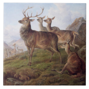 Veado vermelho em uma paisagem das montanhas, 1872