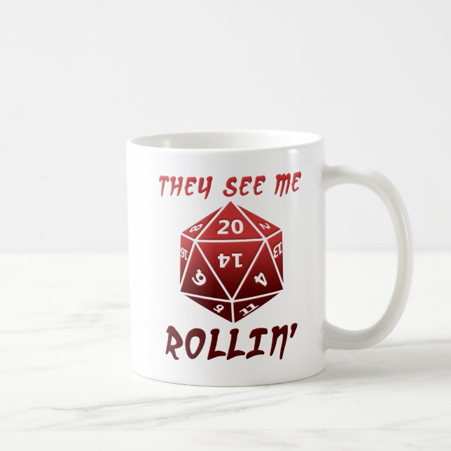 Vêem-me caneca engraçada de Rollin (Direita)