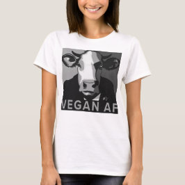Vegan AF - Camisa de arte Pop em preto-e-branco
