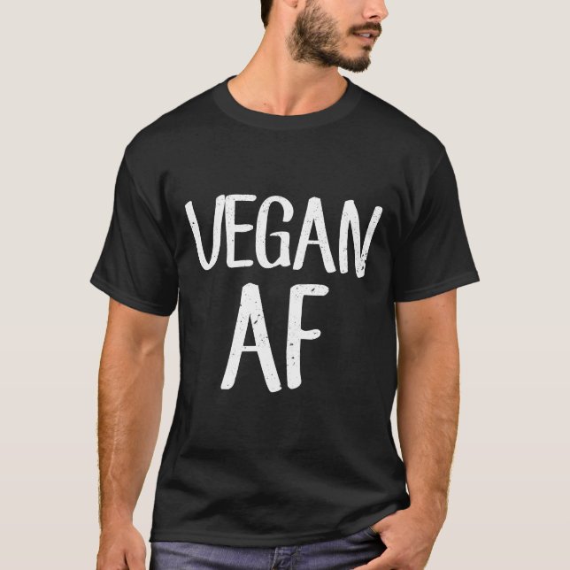 Vegan Af Camisa Engraçada Vegetariana Presente Ide (Frente)