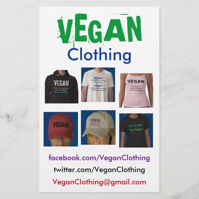 VEGAN Clothing Flyers (Frente)
