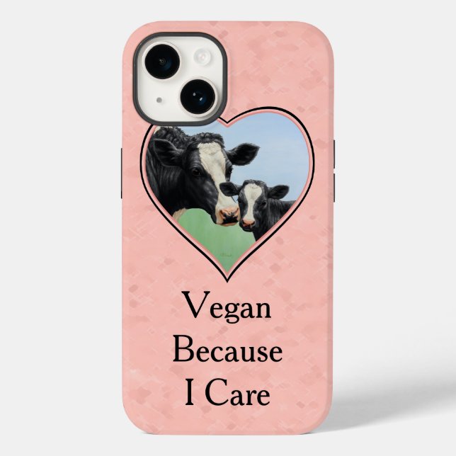 Vegan Holstein Cow e Calf Pink Heart (Verso)