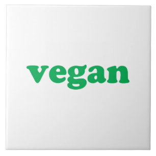 "Vegan", letras verdes, fundo branco