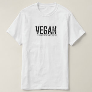 Vegan para a camisa simples (branca)