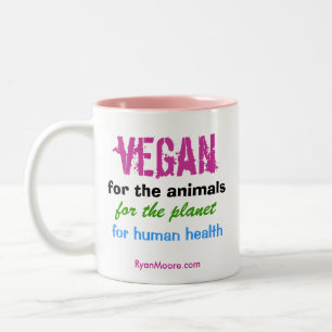Vegan para os animais Uma caneca de café de dois t