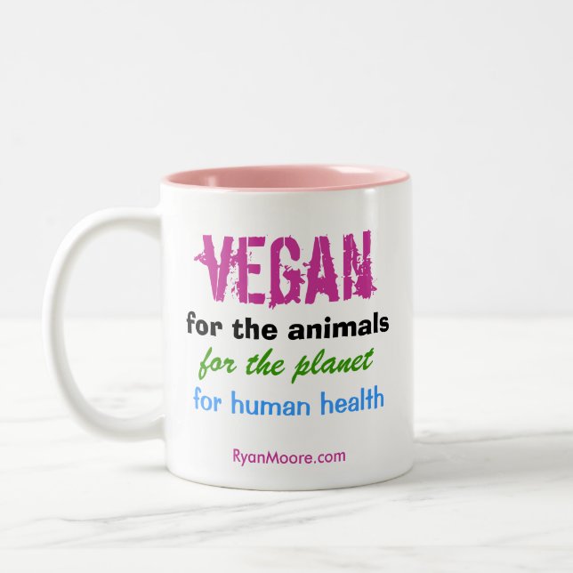 Vegan para os animais Uma caneca de café de dois t (Esquerda)