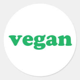 Vegan verde-branco, etiqueta adesiva simples, bran