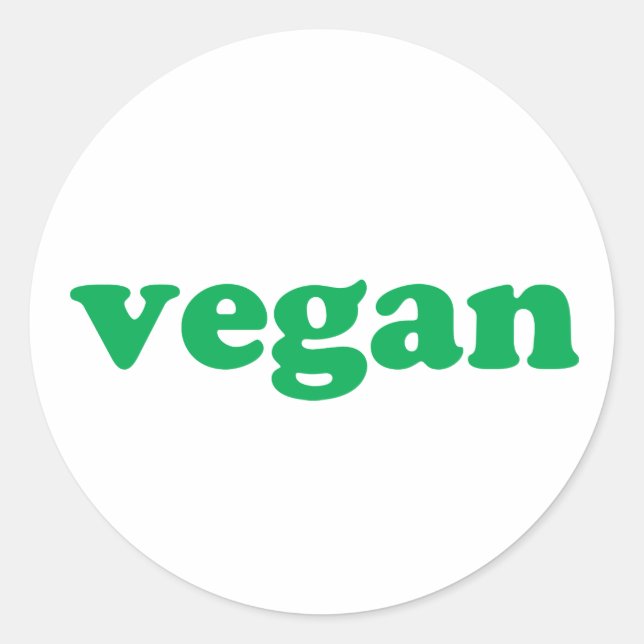 Vegan verde-branco, etiqueta adesiva simples, bran (Frente)