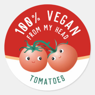 Vegano da cabeça aos pés etiqueta tomates fofos