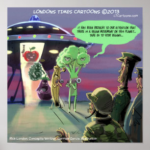 Vegans Spaces Out Engraçado Poster