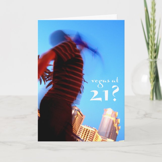 vegas no cartão de aniversário de 21? (Frente)