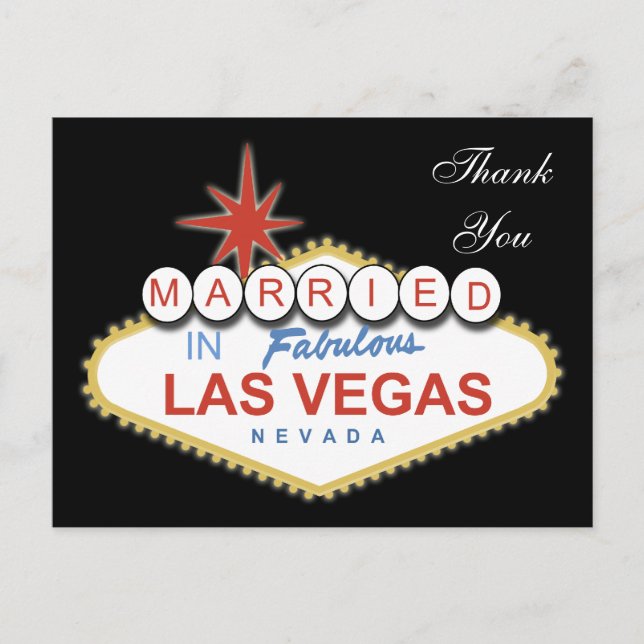 Vegas Wedding Obrigado Cartões (Frente)