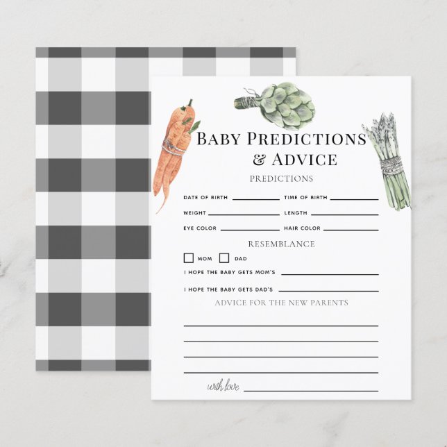 Vegetables Baby Predictions & Advice (Frente/Verso)