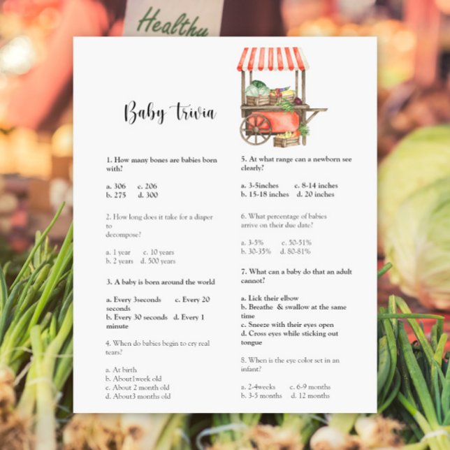 Vegetables baby shower Baby Trivia Game (Criador carregado)