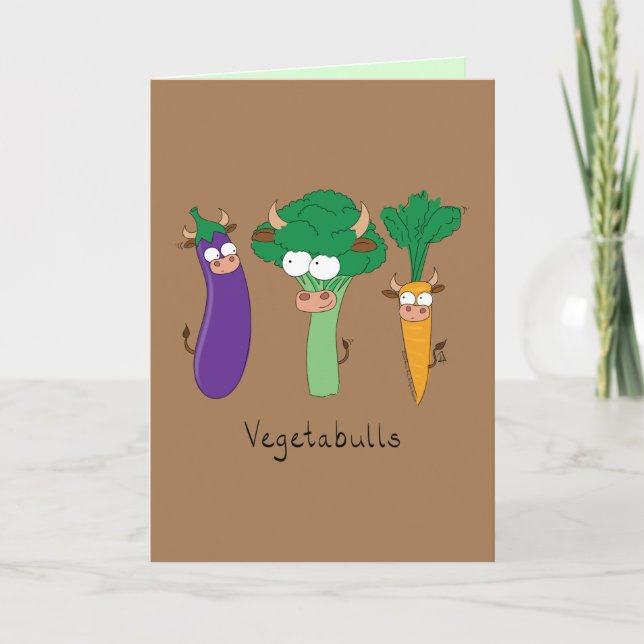 VegetaBULLS Touros Vegetais Cartão de Saudação Eng (Frente)