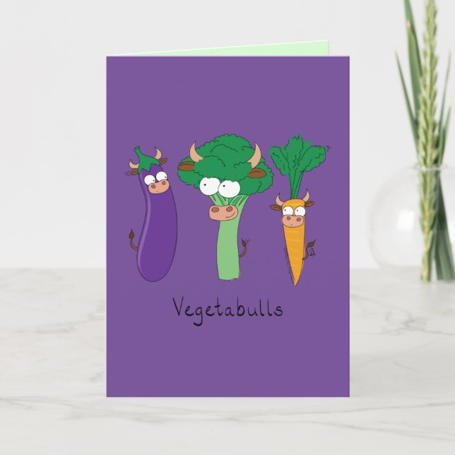 VegetaBULLS Touros Vegetais Cartão de Saudação Eng (Frente)