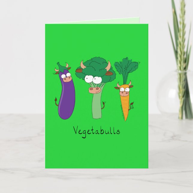 VegetaBULLS Touros Vegetais Cartão de Saudação Eng (Frente)
