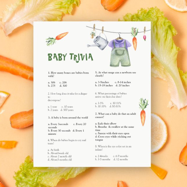 Veggie chá de fraldas Baby Trivia | Jogo do chá de (Criador carregado)