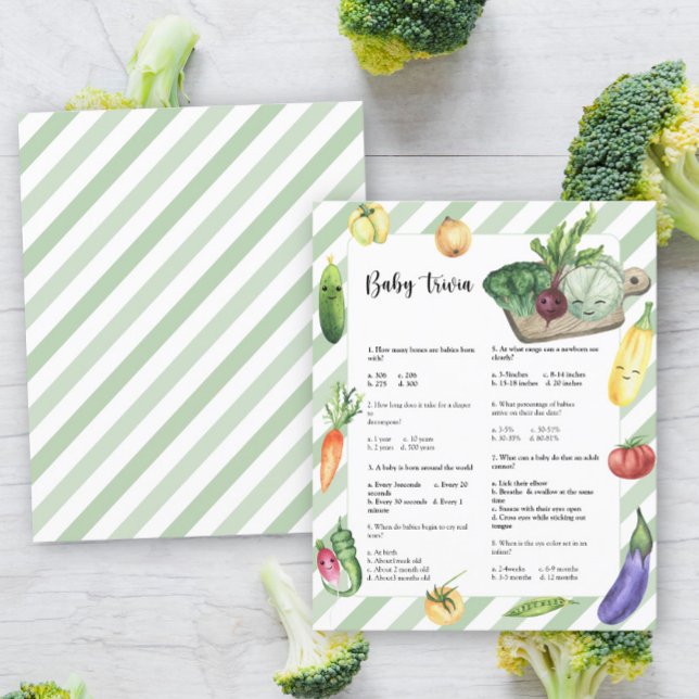 Veggie chá de fraldas Baby Trivia | Jogo do chá de (Criador carregado)