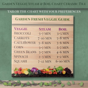 Veggie Garden Steam & Boil Chart Azulejo cerâmico