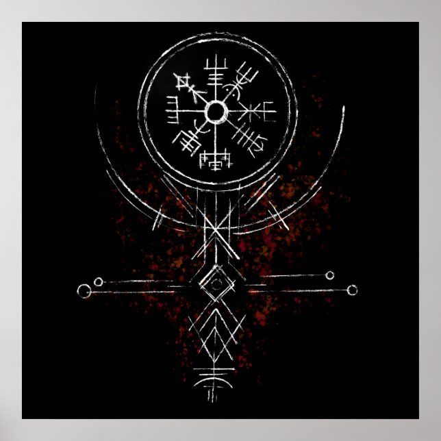 Vegvisir Norse Compass Poster (Frente)