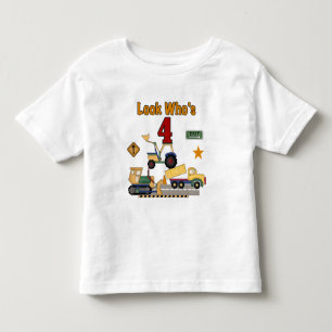 Veículos de Construção 4º Camisetas de Aniversário
