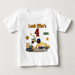 Veículos de Construção 4º Camisetas de Aniversário