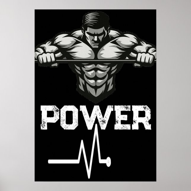 Veiny Power Poster Hardcore Gym Art (Frente)