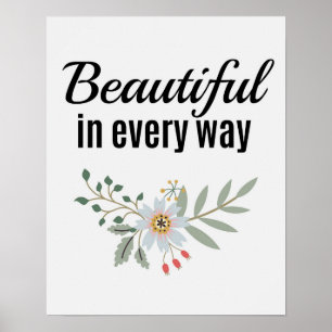 Veja a beleza em tudo poster floral das citações
