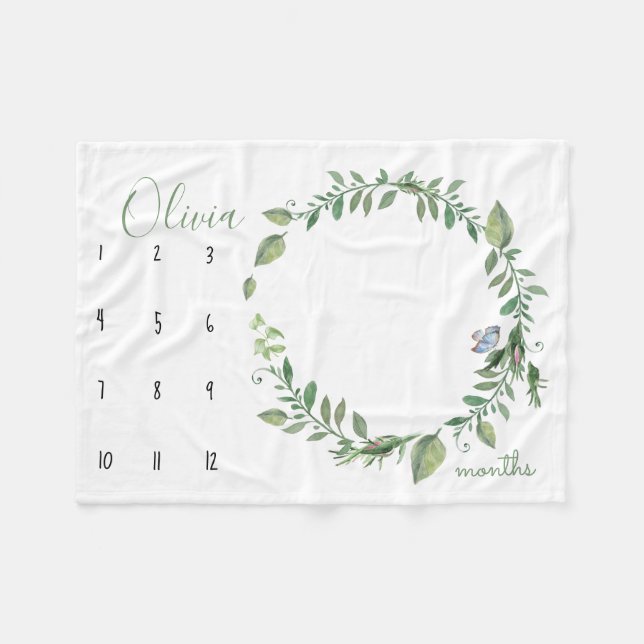 Veja-me crescer - cobertor fotográfico com aquarel (Frente (Horizontal))