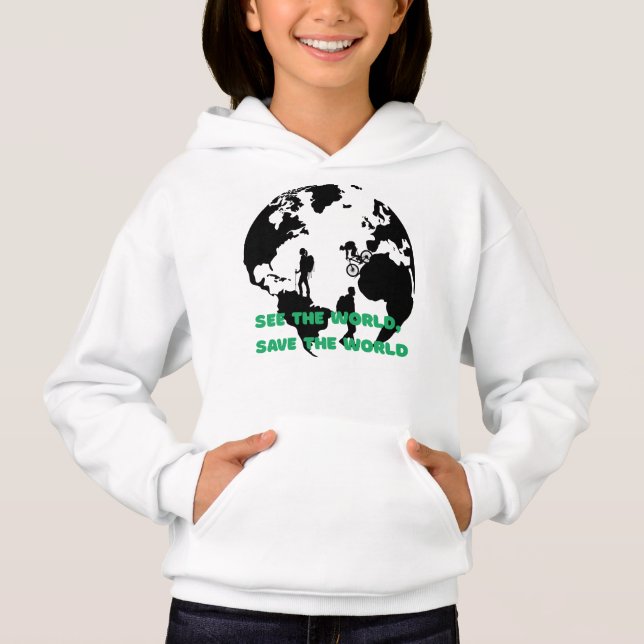 Veja o mundo salvando o mundo do ciclismo (Frente)