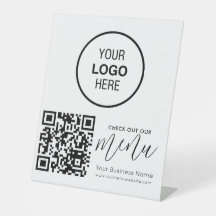Veja o nosso menu Código Qr preto branco moderno