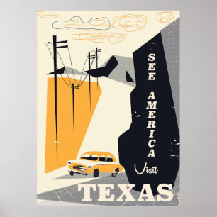 Veja o poster das viagens vintage de América - de
