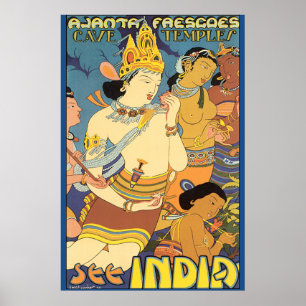 Veja o poster das viagens vintage dos templos da