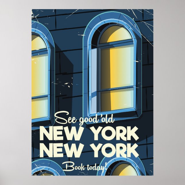 Veja o pôster de viagem do Bom e Velho Nova York (Frente)