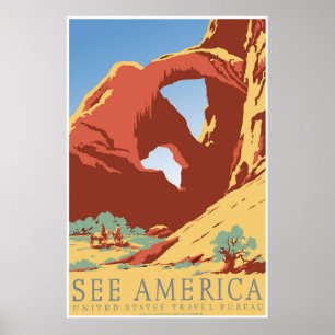 "Veja poster de viagens de WPA do vintage de