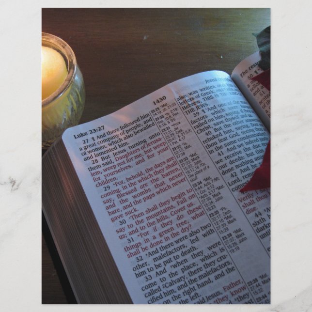 Vela, Bíblia e Poinsetta (Frente)