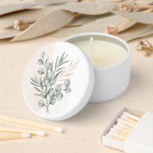 vela de casamento elegante em aquarela com eucalip