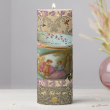 Vela de Coluna Romântica Rococó