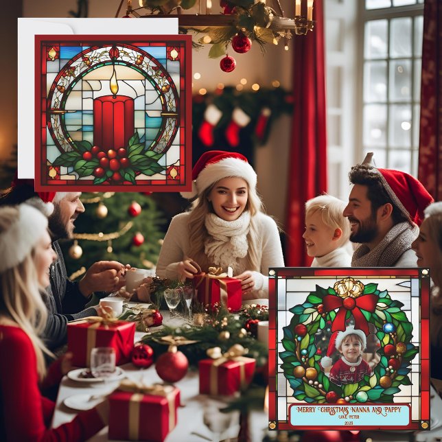 Vela de Natal Carmesim Falso Vidro Manchado (Criador carregado)