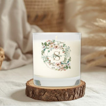 Vela de Nome Monograma Floral Personalizado Elegan