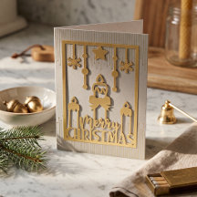 Vela de Ouro Brilho Recorte de Papel Feliz Natal