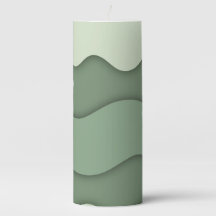 Vela de padrão de onda verde sálvia calmante