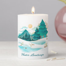 Vela de Pilar Azul da Paisagem Inverna
