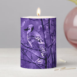 Vela de Pilar c/Blue Jay no Design roxo